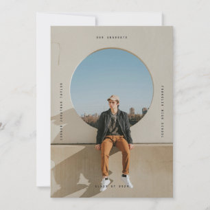 Simple Modern Black Typographic Graduation Photo Invitation