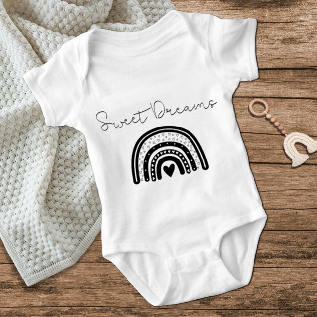 Simple Modern Black White Baby Bodysuit (Creator Uploaded)
