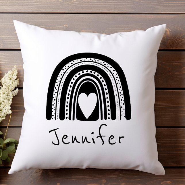 Simple Modern Black White Baby Throw Pillow (Creator Uploaded)