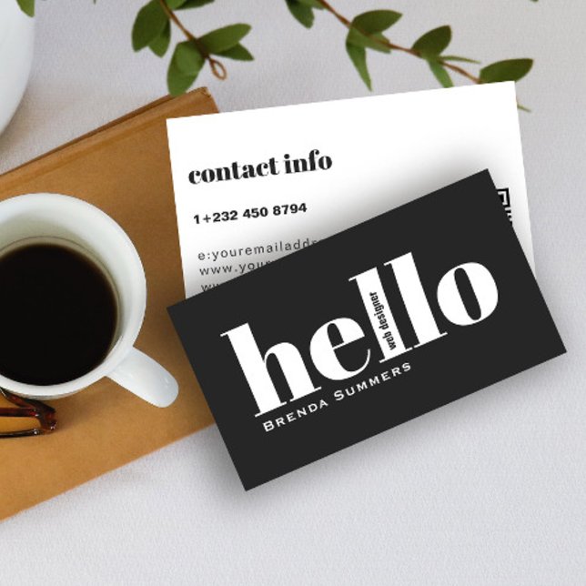 Simple Modern Black & White Background  Business Card (Creator Uploaded)