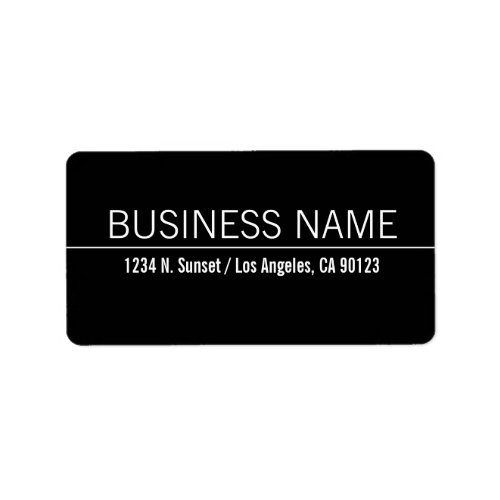 Simple Modern Black White Business Return Address Label