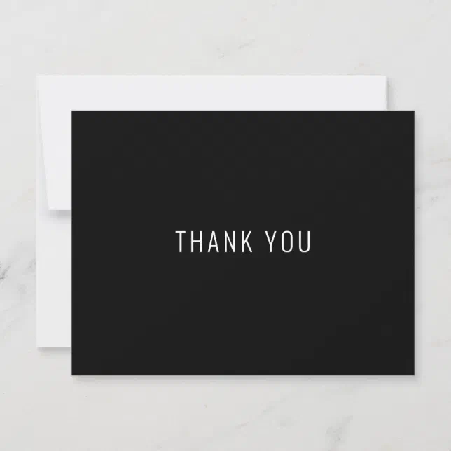Simple Modern Black White Business Thank You Card | Zazzle
