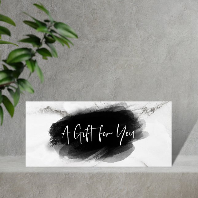 Simple Modern Black White Certificate Gift Card (Creator Uploaded)