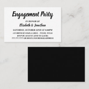 Simple/Modern Black/White Engagement Party Ticket