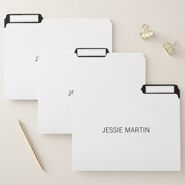 Simple Modern Black & White File Folder (Set)