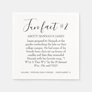Simple Modern Black & White Fun Fact 2 Wedding Napkins