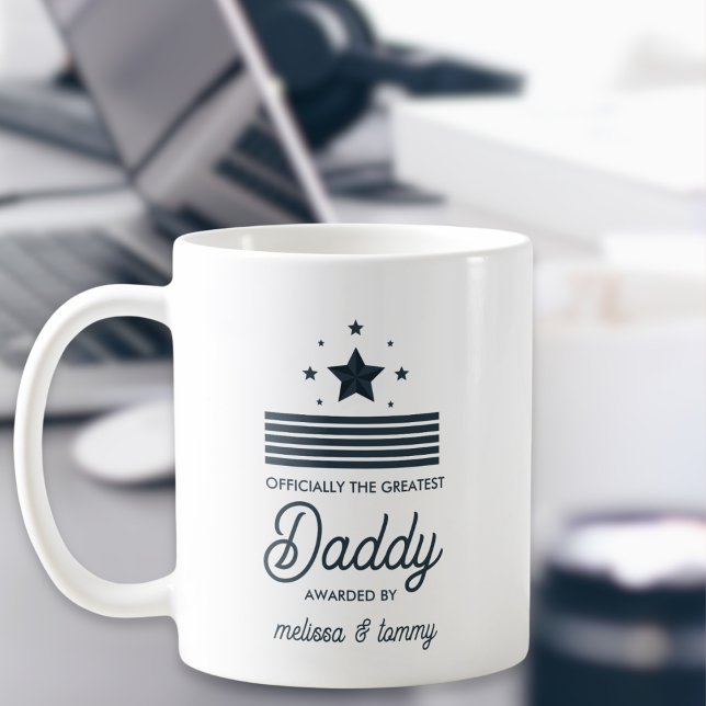 Simple Modern  Black White Greatest Dad Coffee Mug (Creator Uploaded)
