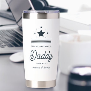 Simple Modern Black White Greatest Dad Insulated Tumbler