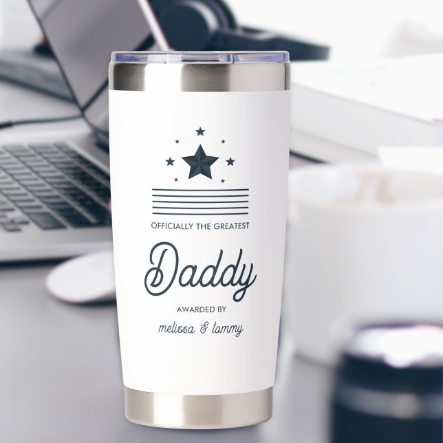 Simple Modern  Black White Greatest Dad Insulated Tumbler (Creator Uploaded)