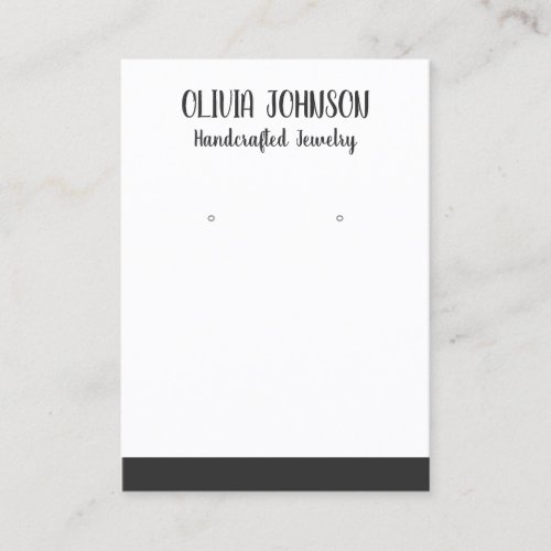 Simple Modern Black White Jewelry Earring Display Business Card