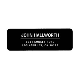 Simple Modern Black & White Label