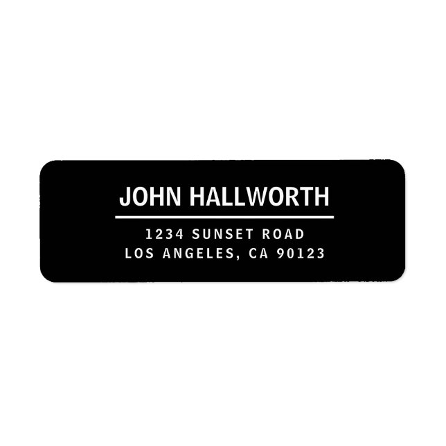 Simple Modern Black & White Label (Front)