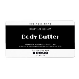 Simple modern black white label