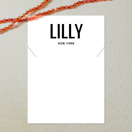 Simple Modern Black White Necklace  Display Card