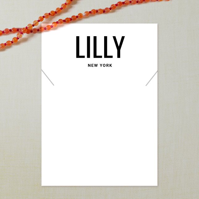 Simple Modern Black White Necklace  Display Card (Creator Uploaded)