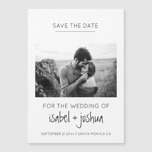 Simple Modern Black  White Photo Save The Date