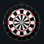 Simple Modern Black White Red Dartboard With Darts<br><div class="desc">Simple Modern Black White Red Dart Board</div>