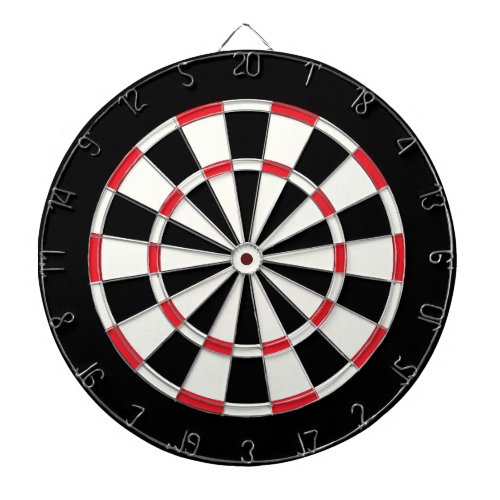 Simple Modern Black White Red Dartboard With Darts