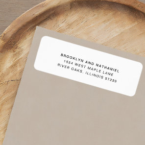 Simple Modern Black White Return Address Label