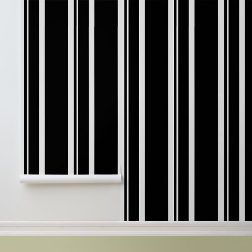 Simple Modern Black White Stripes  Wallpaper