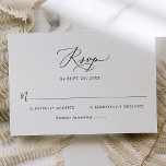 Simple Modern Black & White Wedding RSVP Card<br><div class="desc">Designed to coordinate with our Modern Calligraphy wedding collection,  this customizable RSVP card,  features a modern calligraphy script font paired with a classy serif & sans font in black and is perfect for any season. Matching items available.</div>