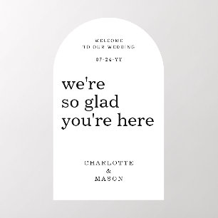 Simple Modern Black White Wedding Welcome Wall Decal