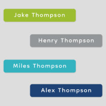 Simple Modern Blue and Green Dark Name Kids' Labels