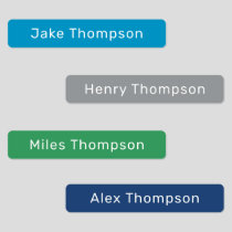 Simple Modern Blue and Green Name Kids' Labels