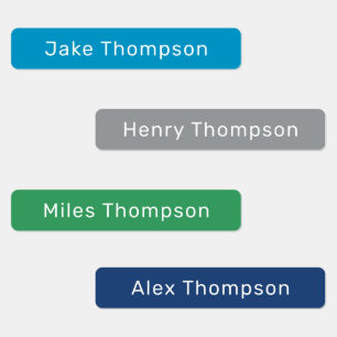 Simple Modern Blue and Green Name Kids' Labels