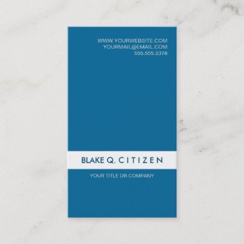 Simple Modern Blue Business Card by inkbrook at Zazzle