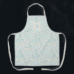Simple Modern Blue Floral Monogram Cute Apron<br><div class="desc">Pretty women's apron featuring your monogram over a light blue floral pattern.  This apron makes a great gift for a wife or mom who likes to cook or bake for her birthday or Mother's Day.</div>