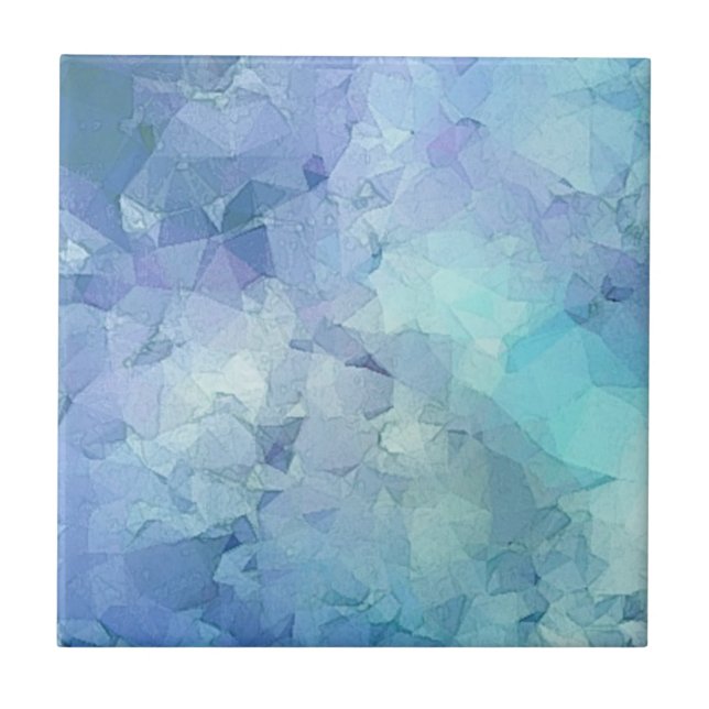SIMPLE MODERN BLUE GEOMETRIC ABSTRACT PATTERN CERAMIC TILE (Front)