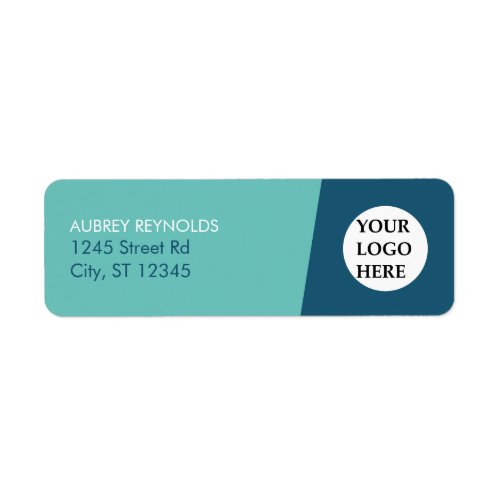 Simple Modern Blue Green Professional Address Label