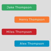 Simple Modern Blue Green Red Name Kids' Labels