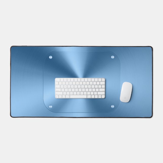 Simple modern blue minimalist  desk mat (Keyboard & Mouse)