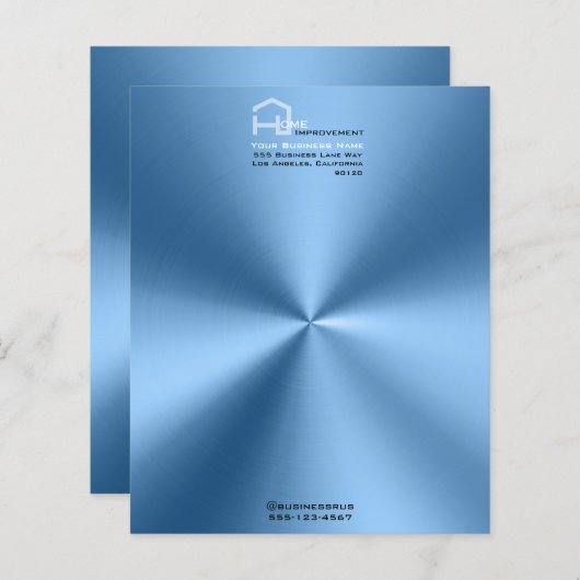 Simple modern Blue minimalist letterhead (Front/Back)