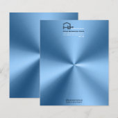 Simple modern Blue minimalist letterhead   (Front/Back)