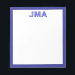 Simple Modern Blue Monogram Notepad<br><div class="desc">Create your own personalized monogram stationery featuring your custom initials or name in modern minimalist typography.</div>