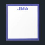 Simple Modern Blue Monogram Notepad<br><div class="desc">Create your own personalized monogram stationery featuring your custom initials or name in modern minimalist typography.</div>