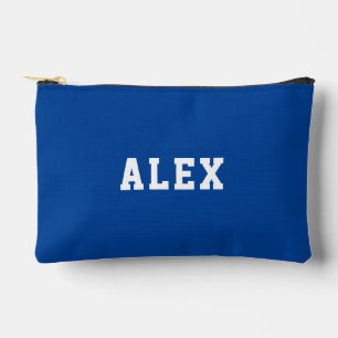 Simple Modern Blue Personalized  Accessory Pouch