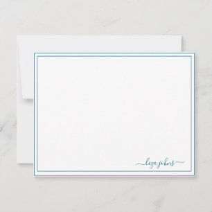 Simple Modern Blue Script Professional Note Card