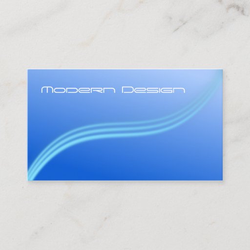 Customizable Simple Modern Blue Swoosh - Business Card