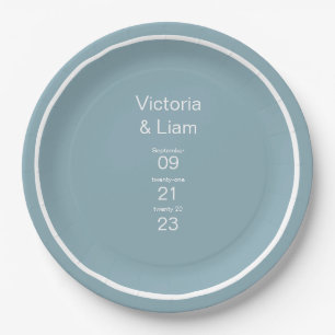 Simple Modern Blue Typography Paper Plates