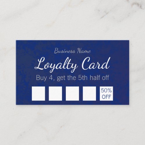 Simple Modern Blue Watercolor Overlay Business Loy Loyalty Card