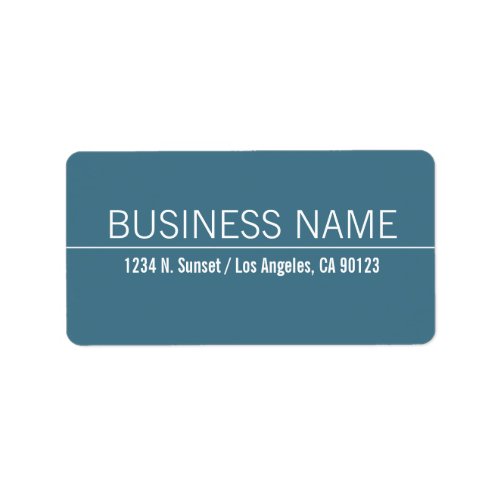 Simple Modern Blue  White Business Return Address Label