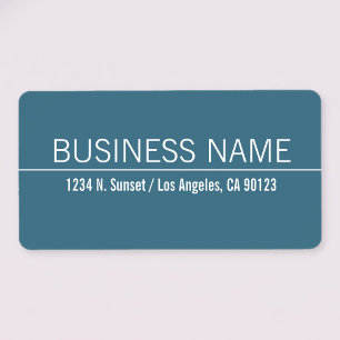 Simple Modern Blue & White Business Return Address Label