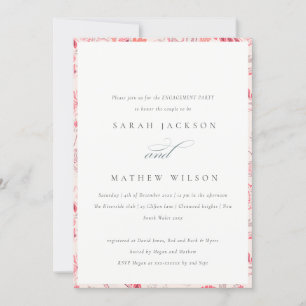 Simple Modern Blush Paisley Typography Engagement Invitation