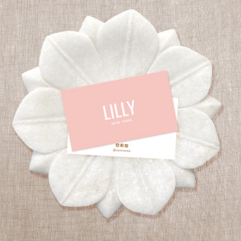 Simple Modern Blush Pink Beauty Professional Business Card by sm_business_cards at Zazzle