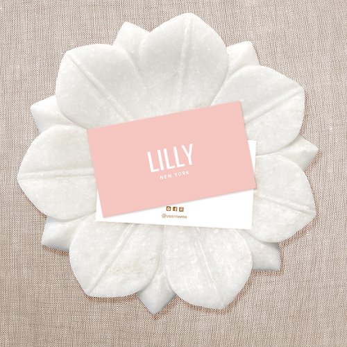 Simple Modern Blush Pink Beauty Professional Business Card