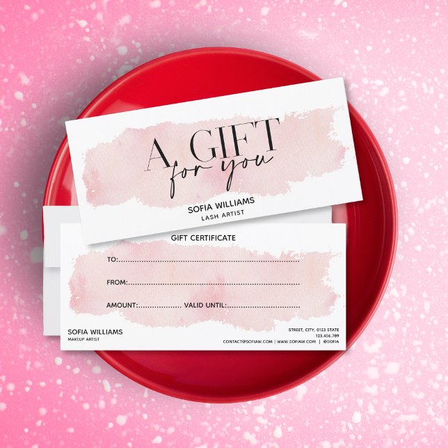 Simple & Modern blush pink Certificate Gift Card (Creator Uploaded)